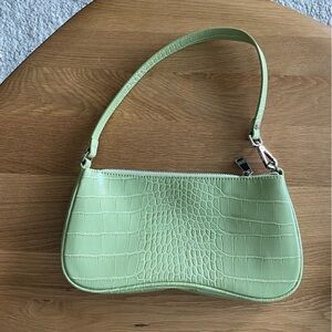 JW PEI mint green croc shoulder bag